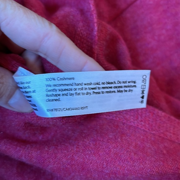 EILEEN FISHER Petite PS Pink 100% Cashmere Sweater Crewneck Side Slit - Picture 5 of 6